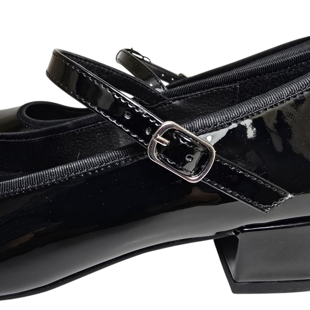 Madden NYC Patent Mary Jane Platform Low Heel Womens Sz 8 Adjustable Strap Black - Picture 9 of 12